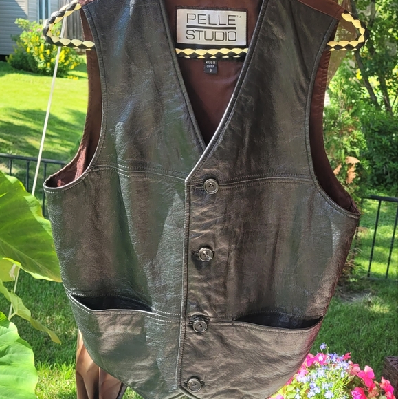 2x Pockets Leather Vest - Picture 3 of 7